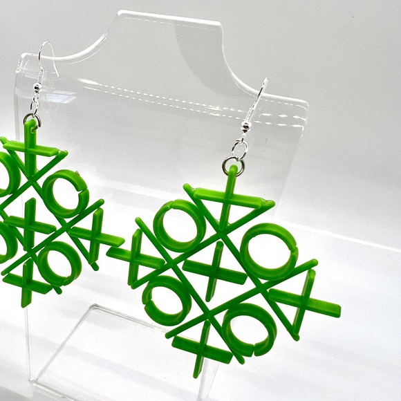 Tic Tac Toe Game Earrings - Game Night Earrings - Toy Earrings - Picture 3 of 8